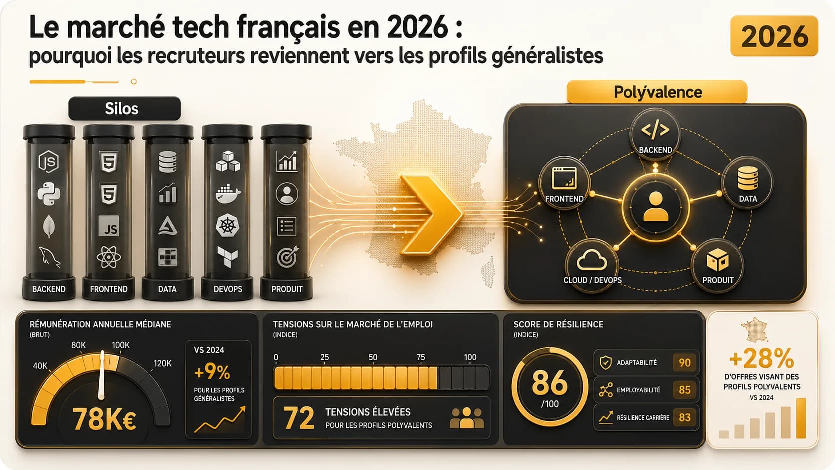 Le marché tech français en 2026 : pourquoi les recruteurs reviennent vers les profils généralistes