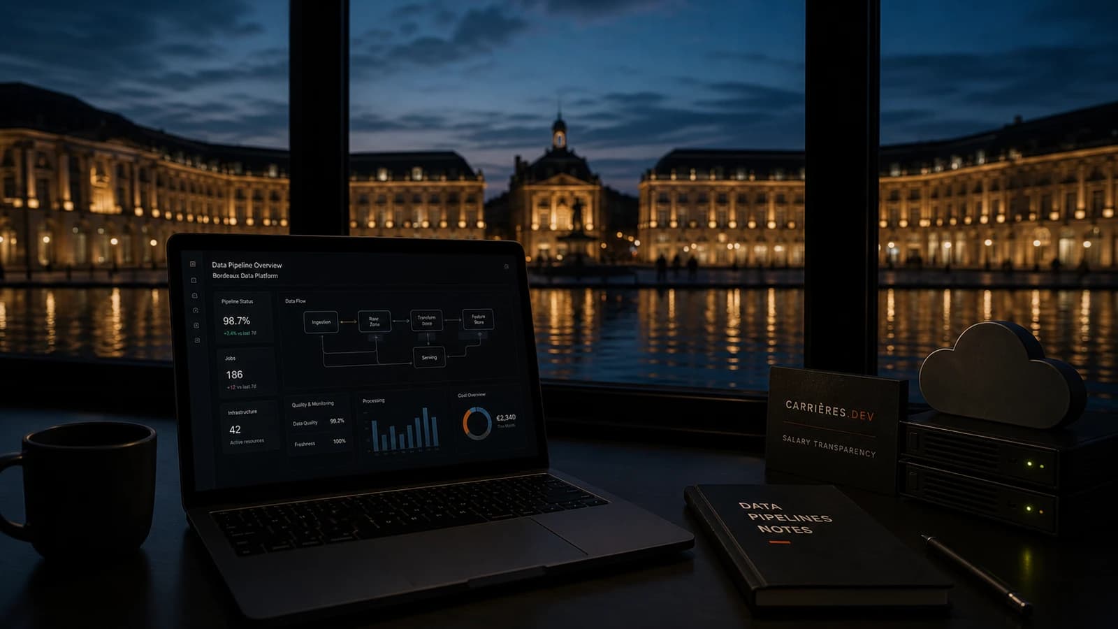 Image de couverture de l'article: Salaire Data Engineer Bordeaux 2026 — les fourchettes vérifiées par le baromètre Carrieres.dev