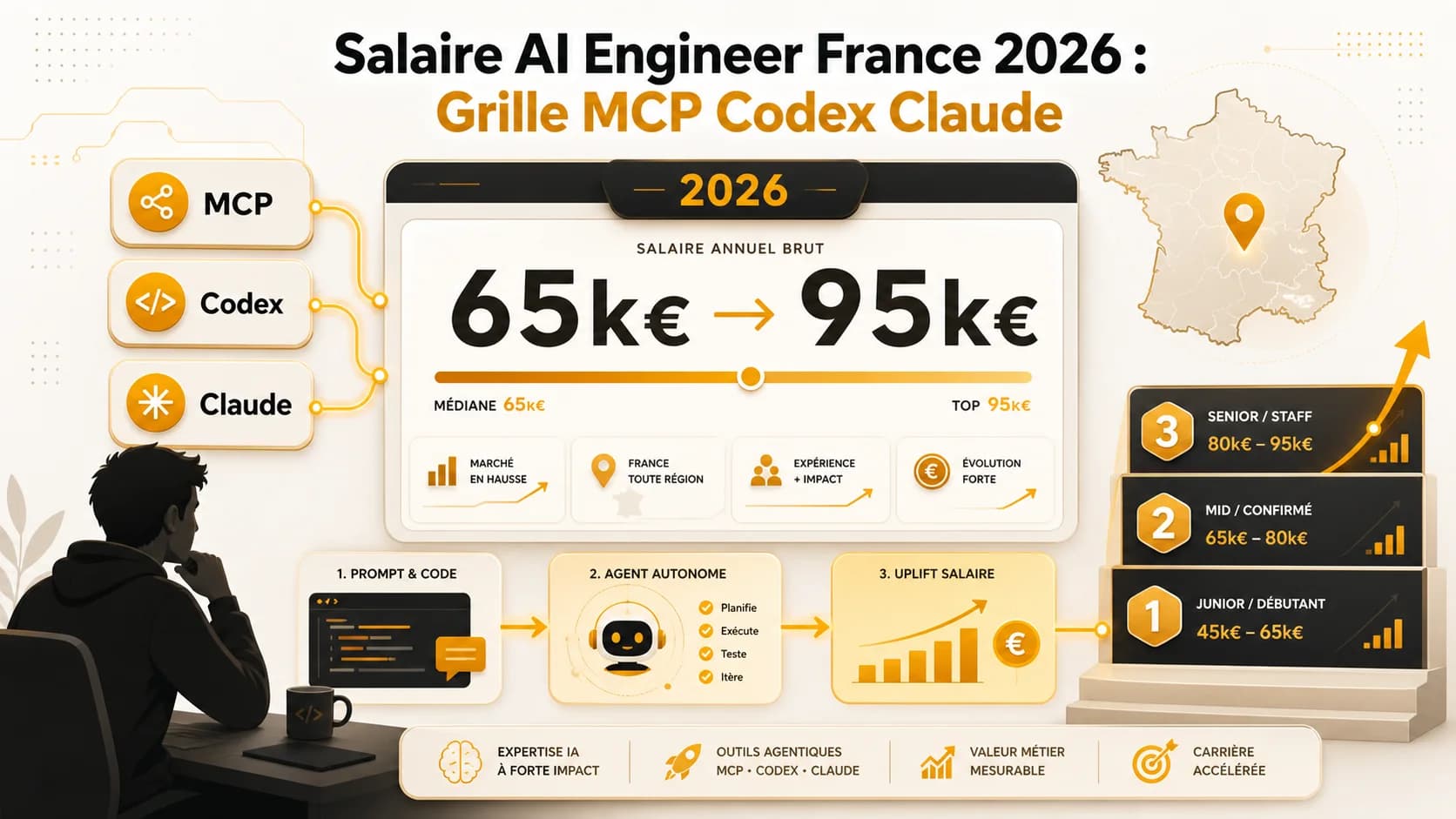 Image de couverture de l'article: Salaire AI Engineer France 2026 : Grille MCP Codex Claude