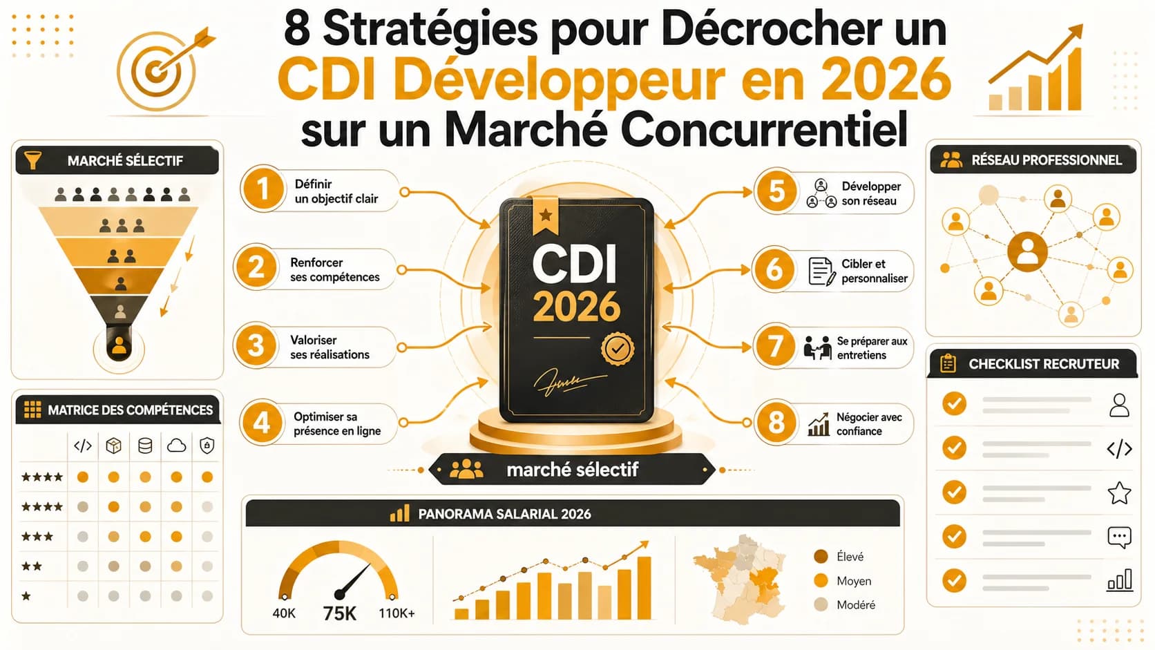 8 Stratégies pour Décrocher un CDI Développeur en 2026 sur un Marché Concurrentiel