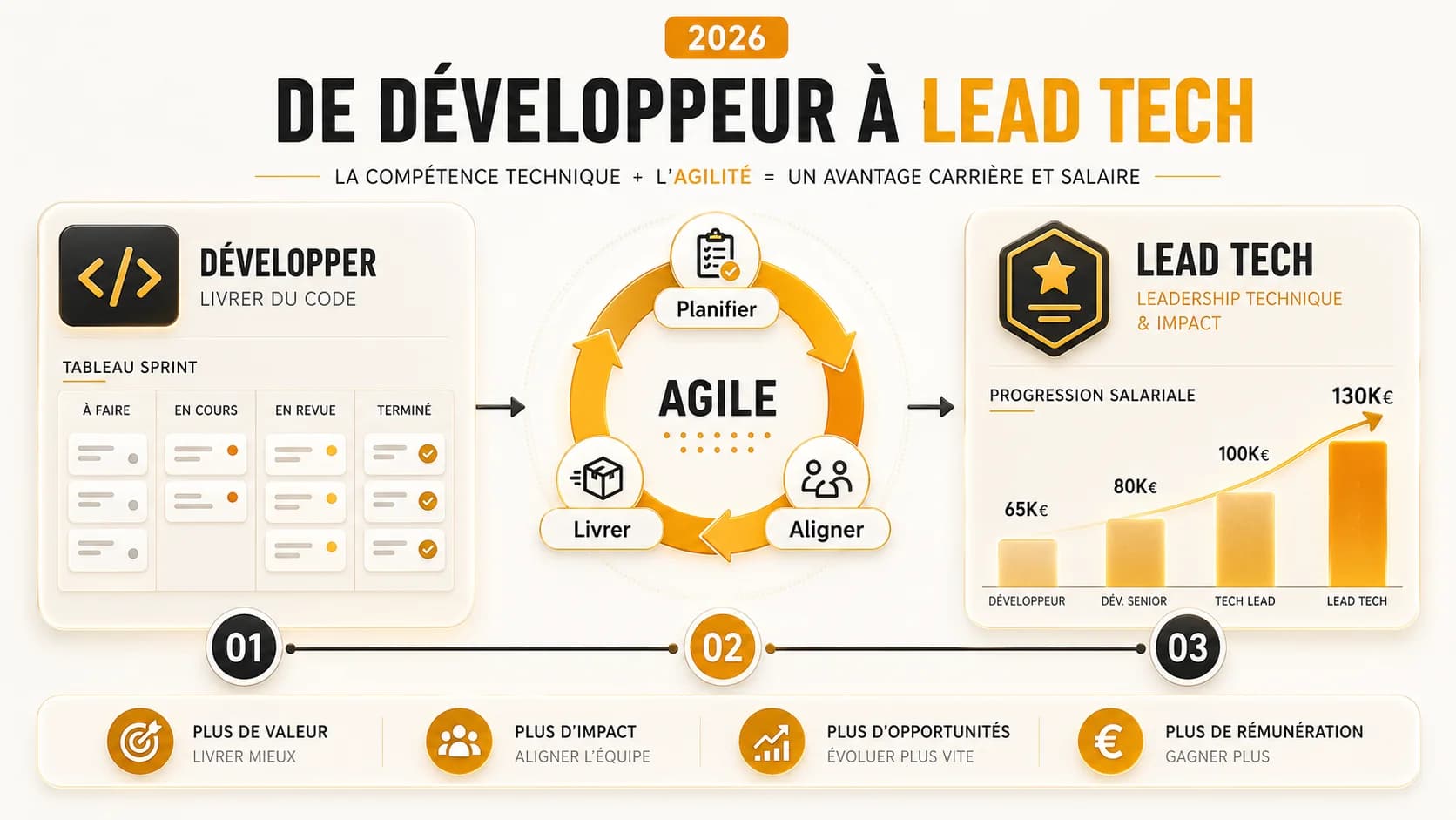 Développeur 2026 : Comment les 'Compétences en Gestion de Projet Agile' Deviennent Ton Meilleur Atout pour Évoluer en Lead Tech