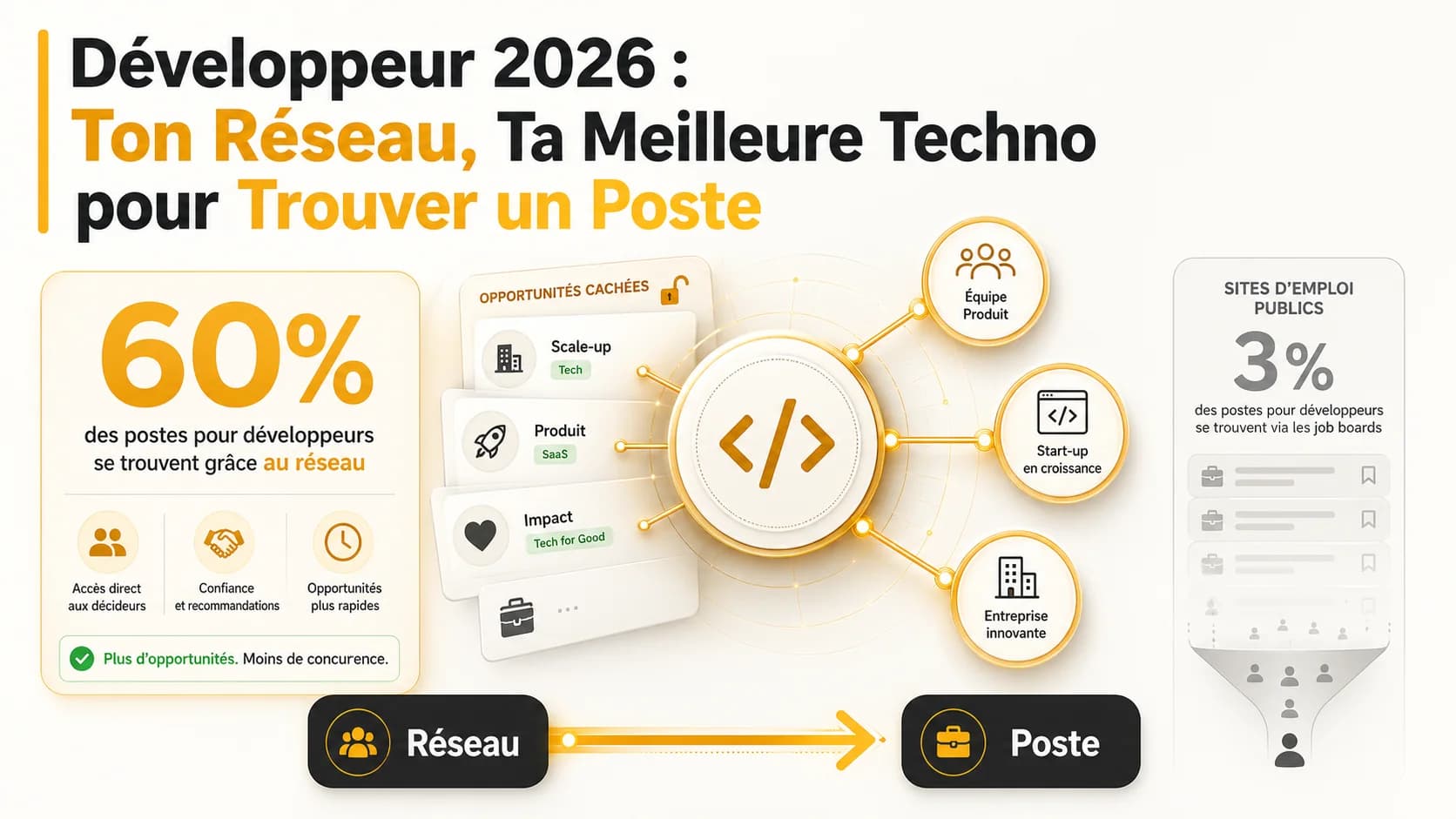 Développeur 2026 : Ton Réseau, Ta Meilleure Techno pour Trouver un Poste