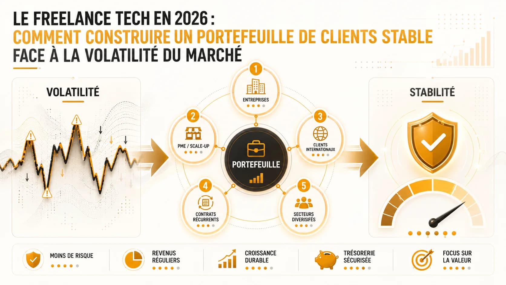 Le Freelance Tech en 2026 : Comment Construire un Portefeuille de Clients Stable Face à la Volatilité du Marché