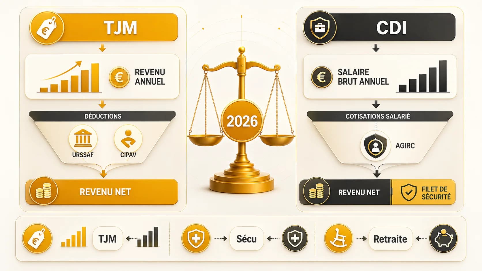Image de couverture de l'article: Freelance vs CDI en tech en 2026 : le vrai comparatif que personne ne fait (salaire, sécu, retraite)