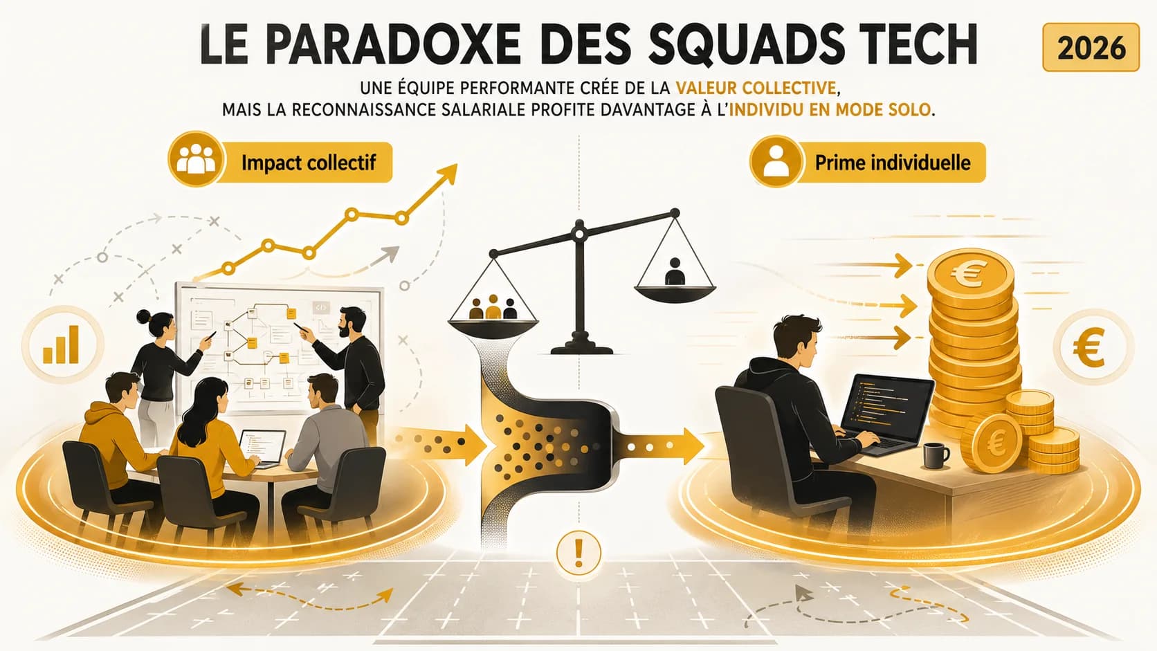 Le Paradoxe des Équipes Tech : Pourquoi les Développeurs en 'Squads' Performantes Gagnent Moins que les Individus en Mode Projet ?
