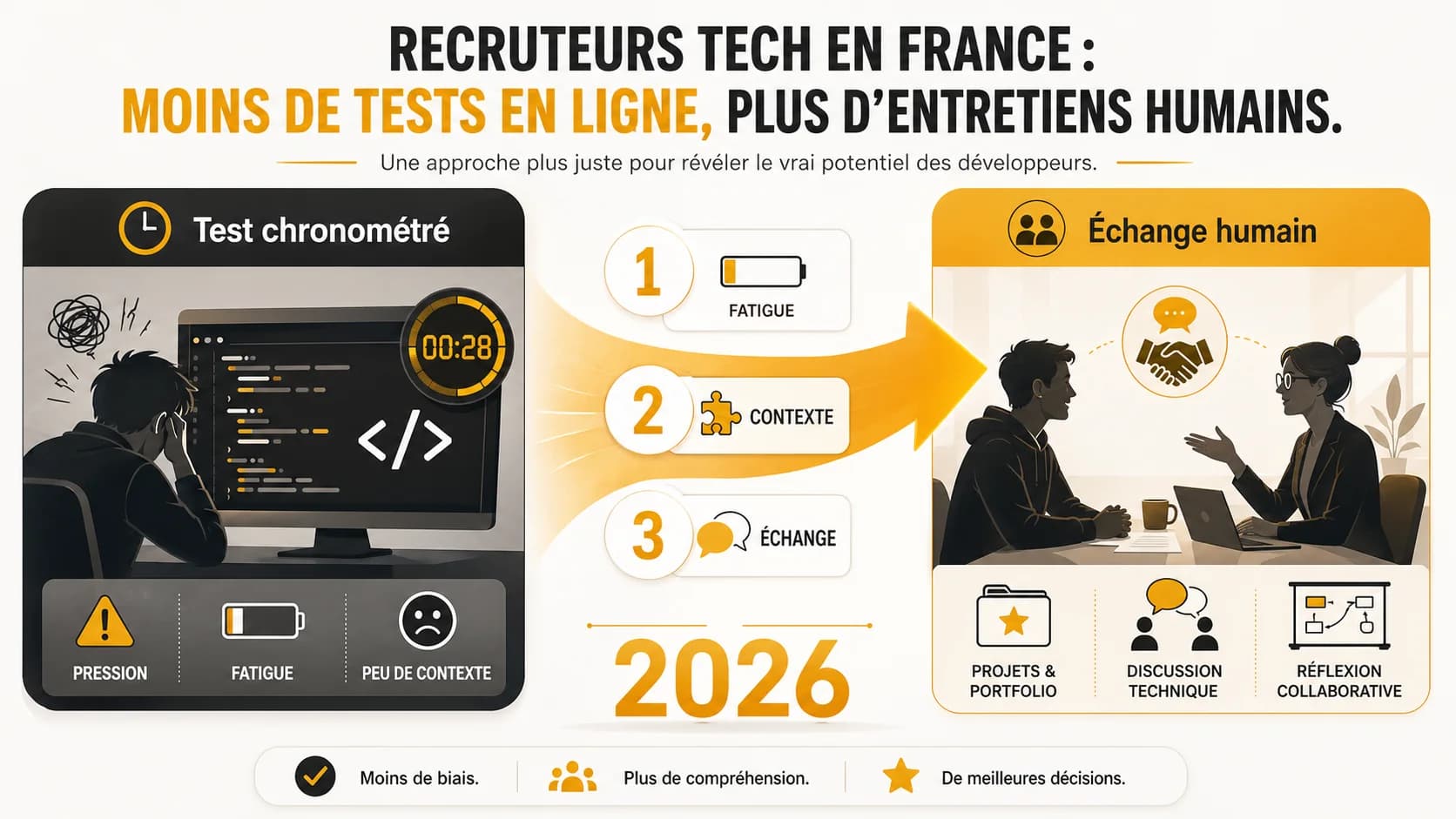 Pourquoi les recruteurs tech français se détournent-ils des tests de code en ligne ?