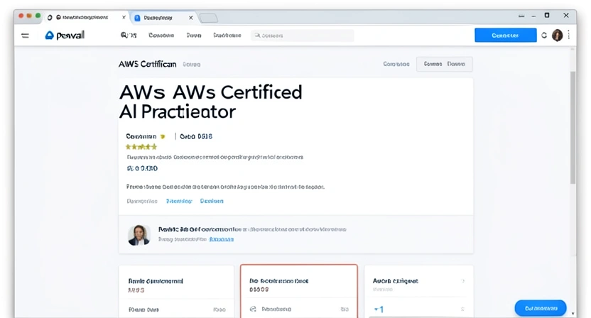 Capture d'écran du portail AWS Certification montrant la page de l'examen AI Practitioner