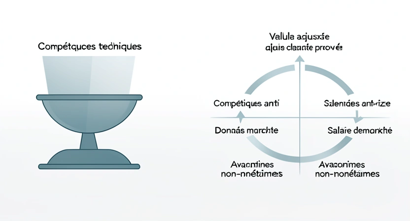 Diagramme comparatif montrant les composantes d'une négociation salariale en 2024 versus 2026