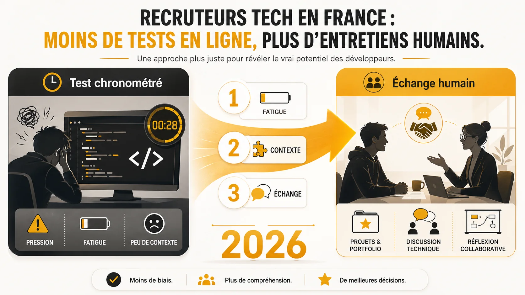 Pourquoi les recruteurs tech français se détournent-ils des tests de code en ligne ?