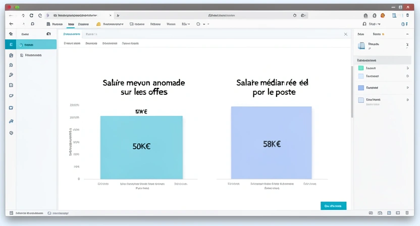 Graphique montrant l'écart entre les salaires affichés et les salaires réels en tech